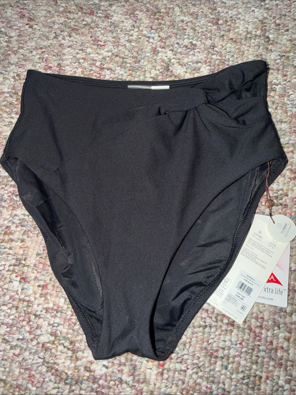 CALLA  Black High-Waist Bikini Bottom Size S